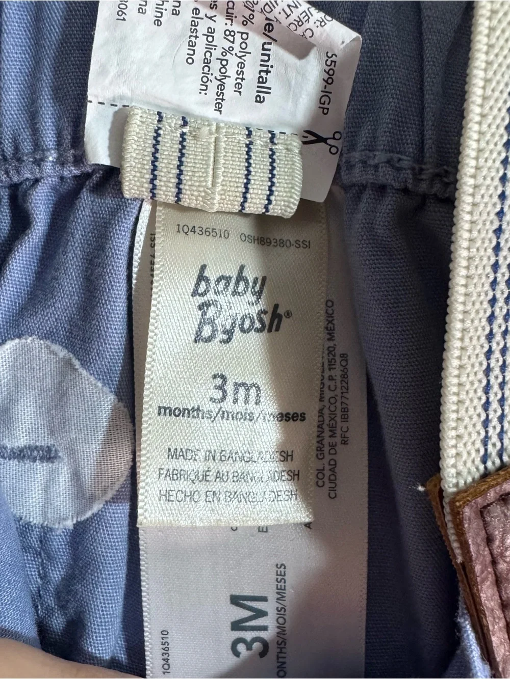 Baby B’gosh Boys 3M Blue Shorts with Striped Suspenders
